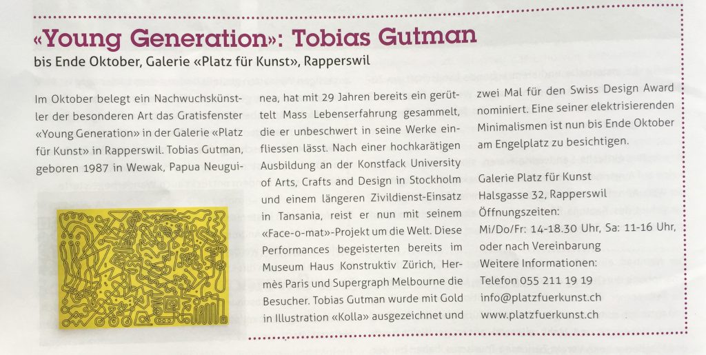 Tobias Gutmann, Rapperswil Stadtmagazin